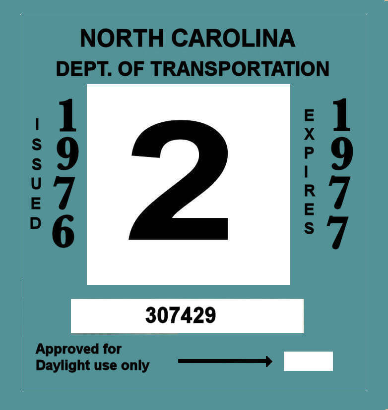 (image for) 1976-77 North Carolina INSPECTION Sticker